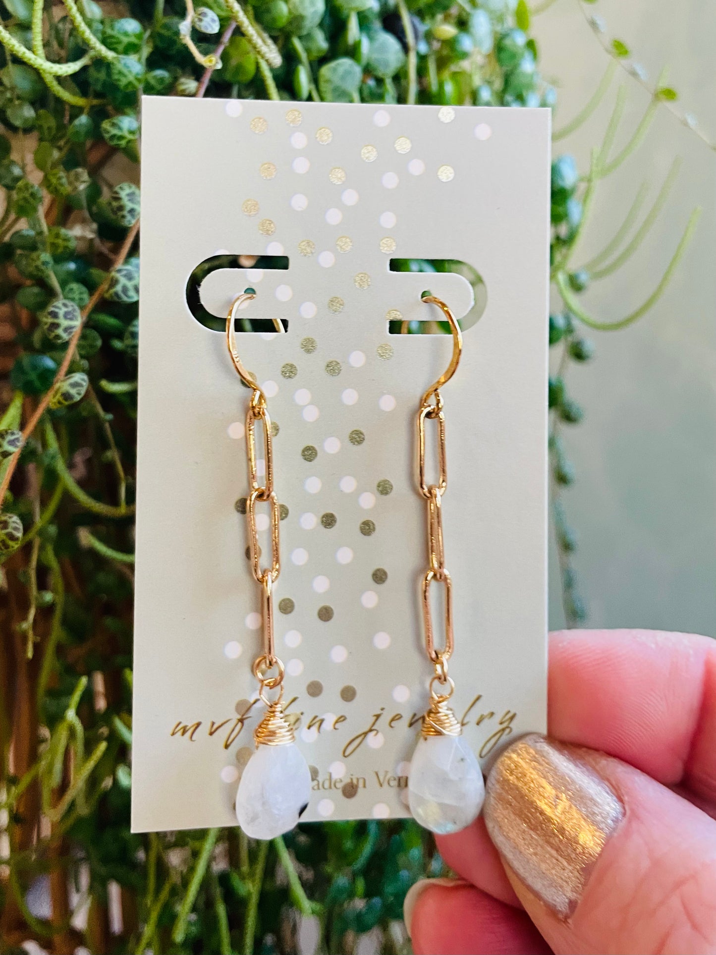 Moonstone Dangle Earrings