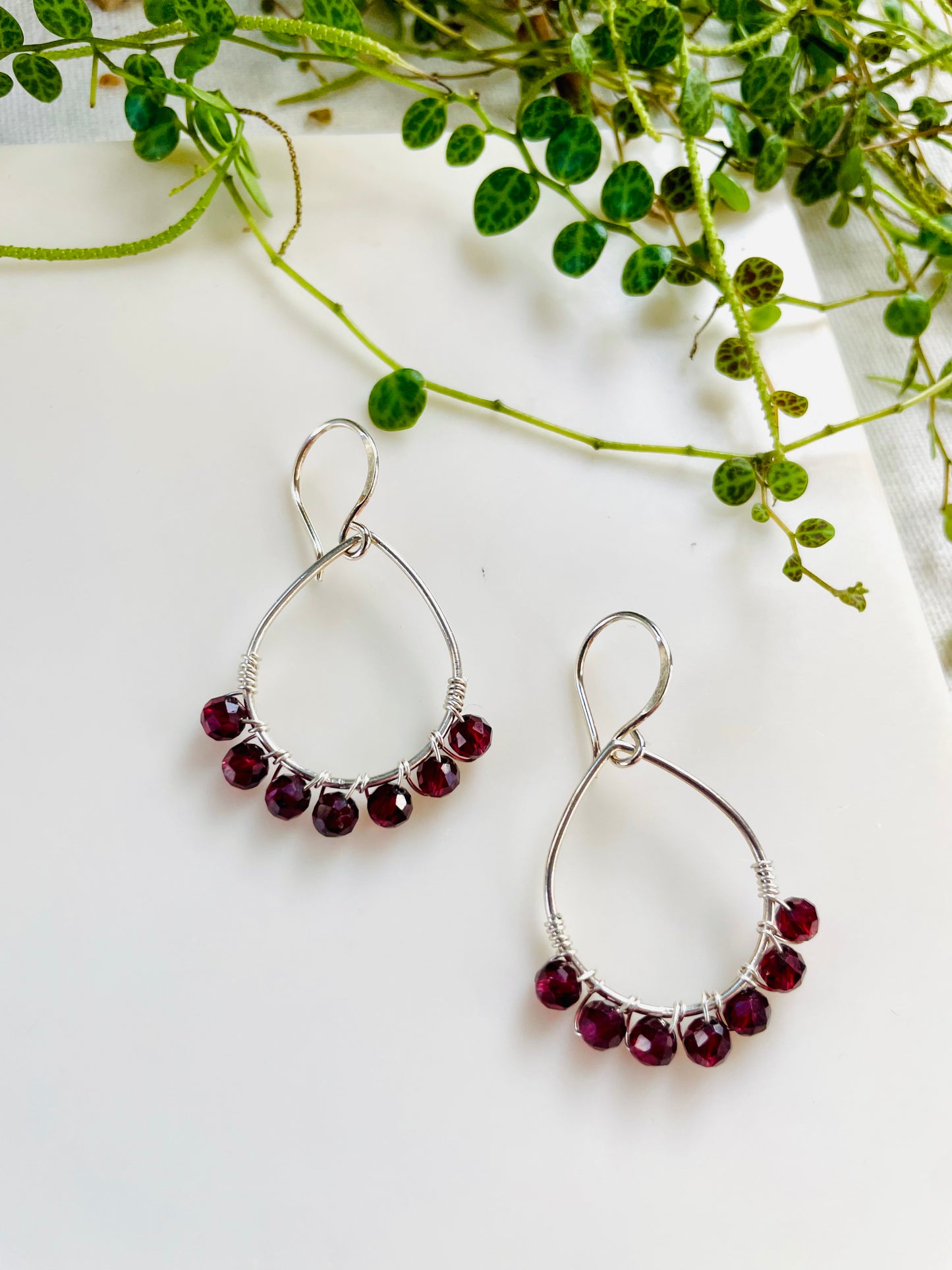 Garnet Teardrop Earrings