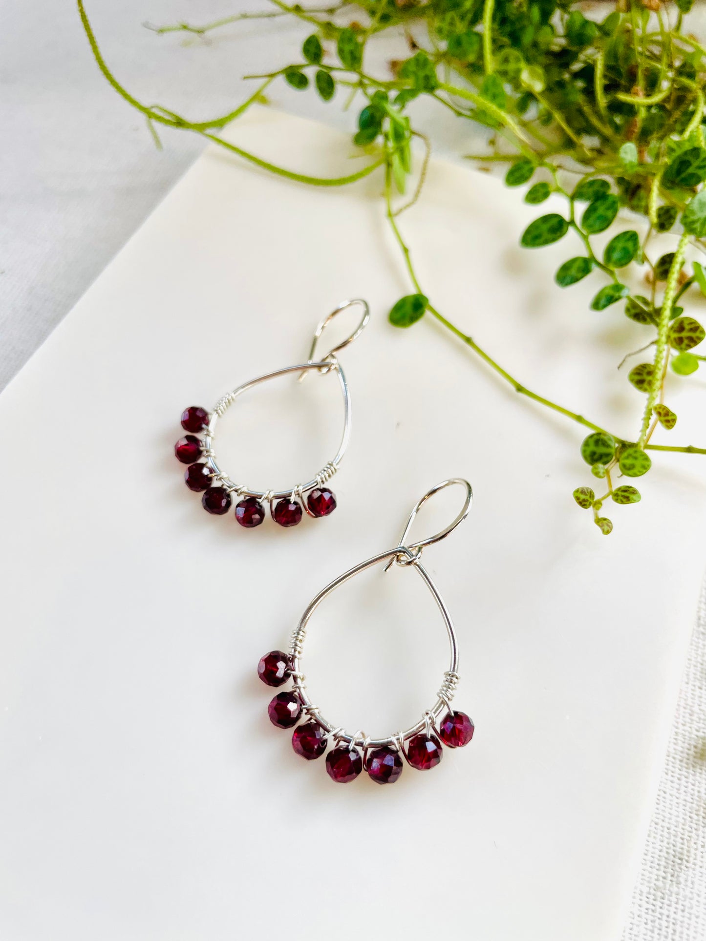Garnet Teardrop Earrings