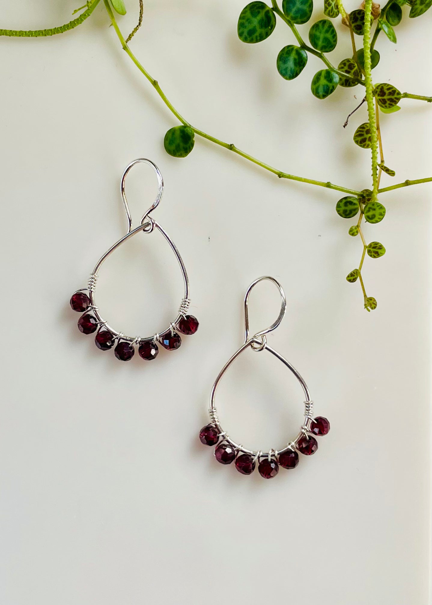 Garnet Teardrop Earrings