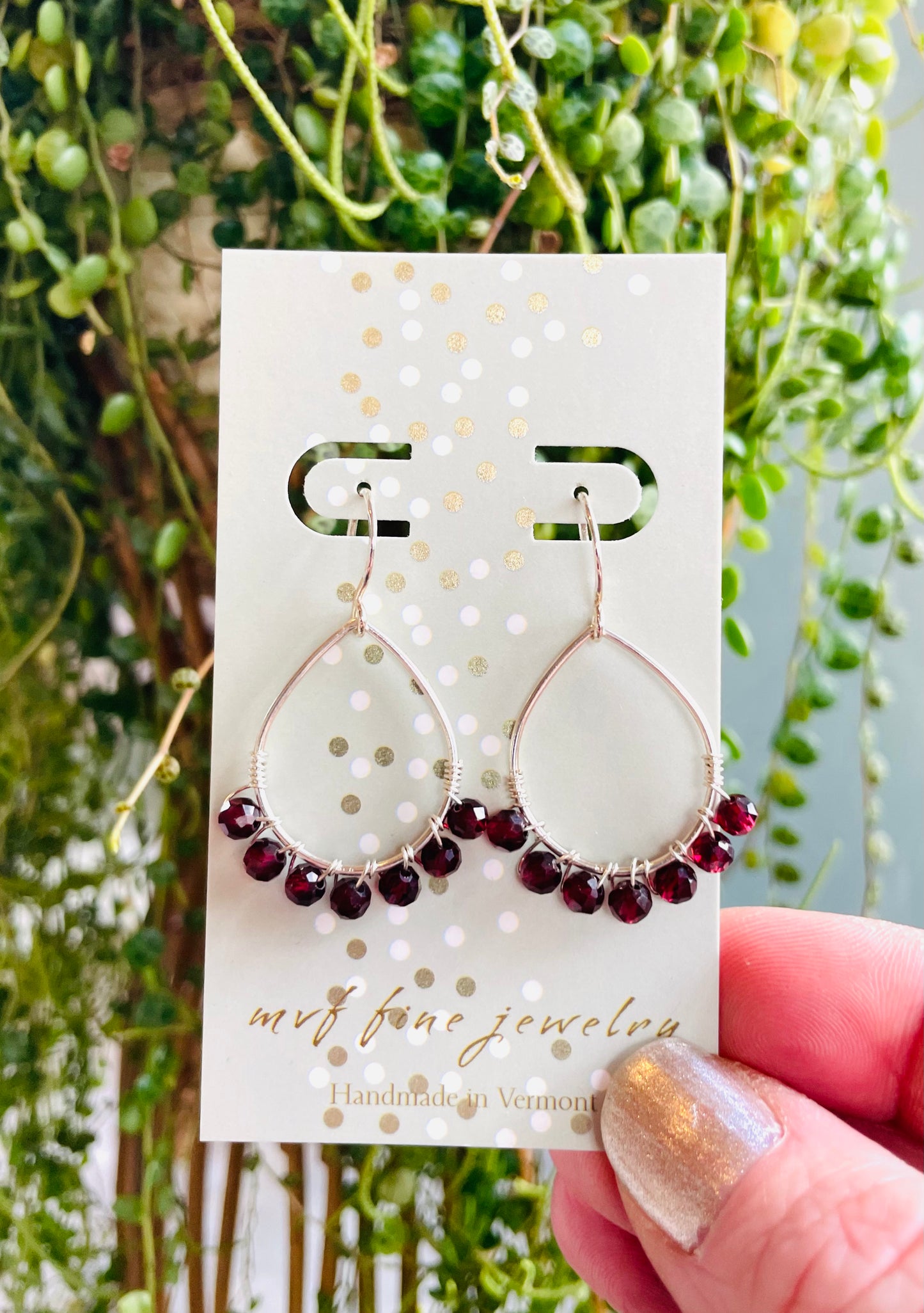 Garnet Teardrop Earrings