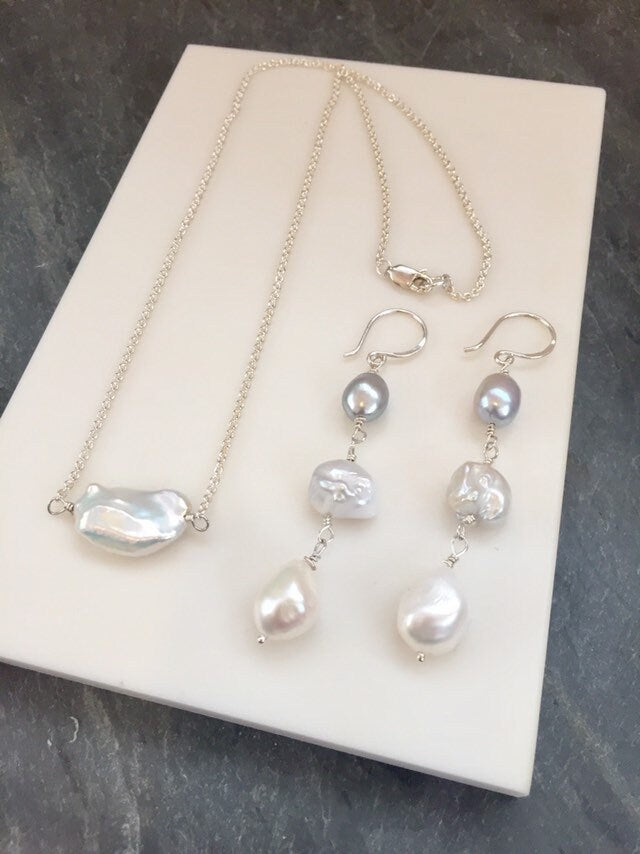 Large Baroque Pearl Pendant Necklace