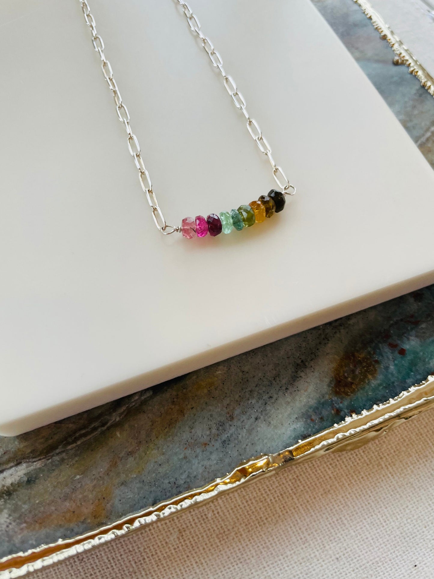 Tourmaline Bar Necklace