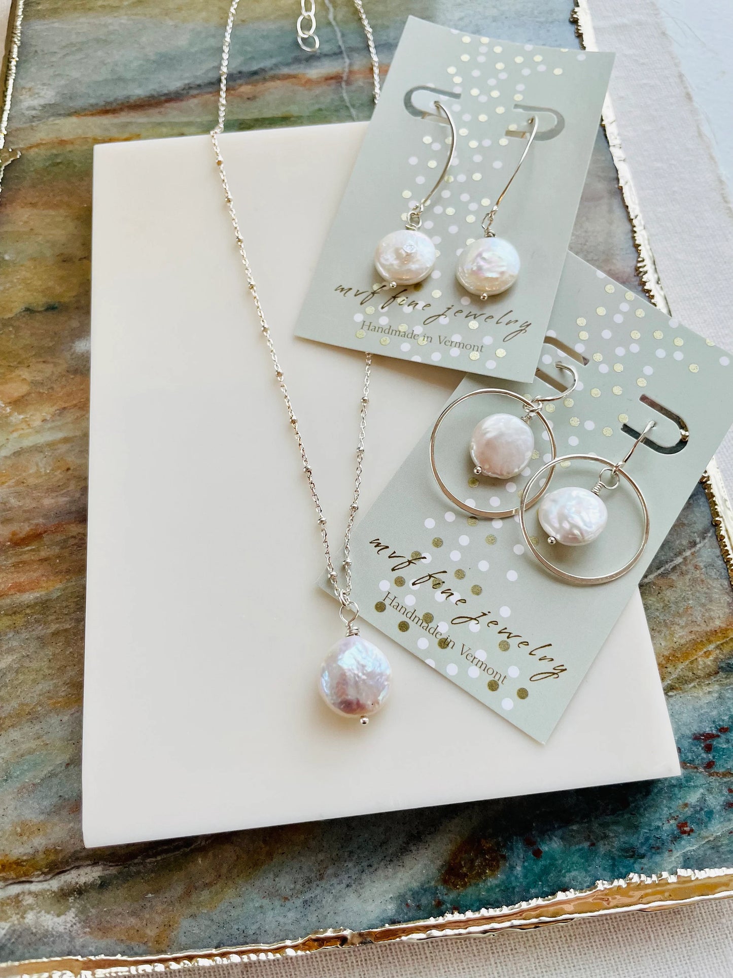 Coin Pearl Hoop Earrings
