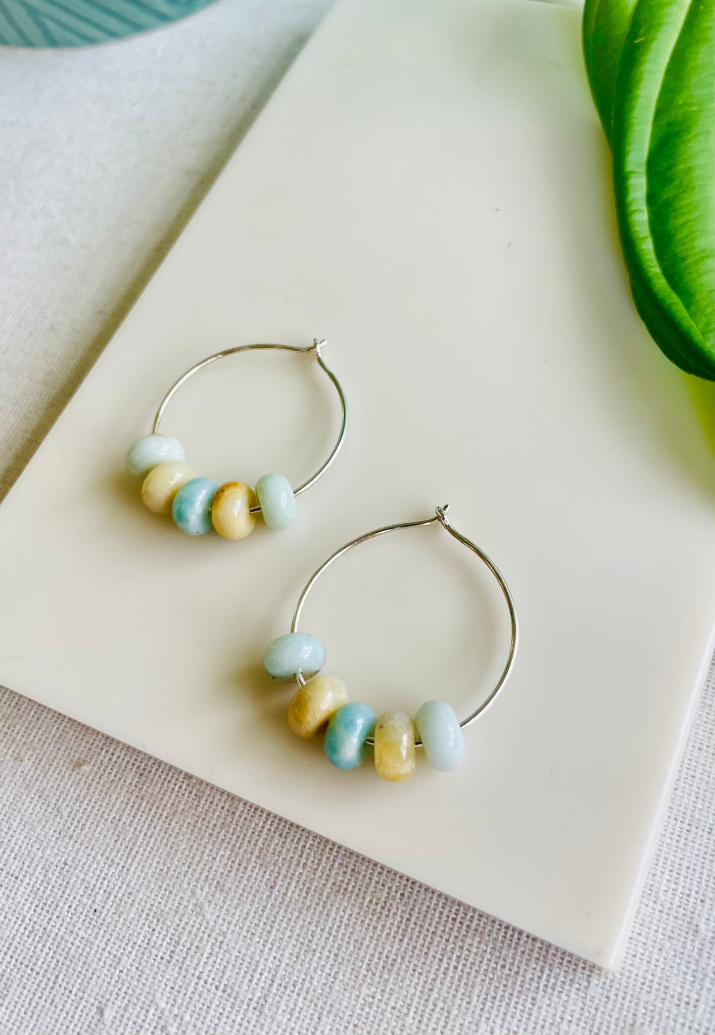 Amazonite Hoop Earrings