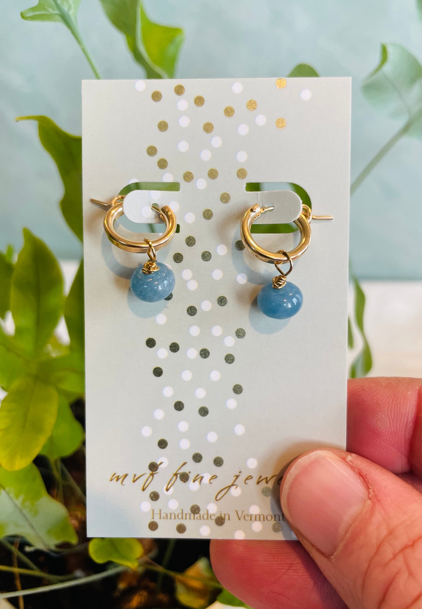 Gemstone Drop Huggie Earrings