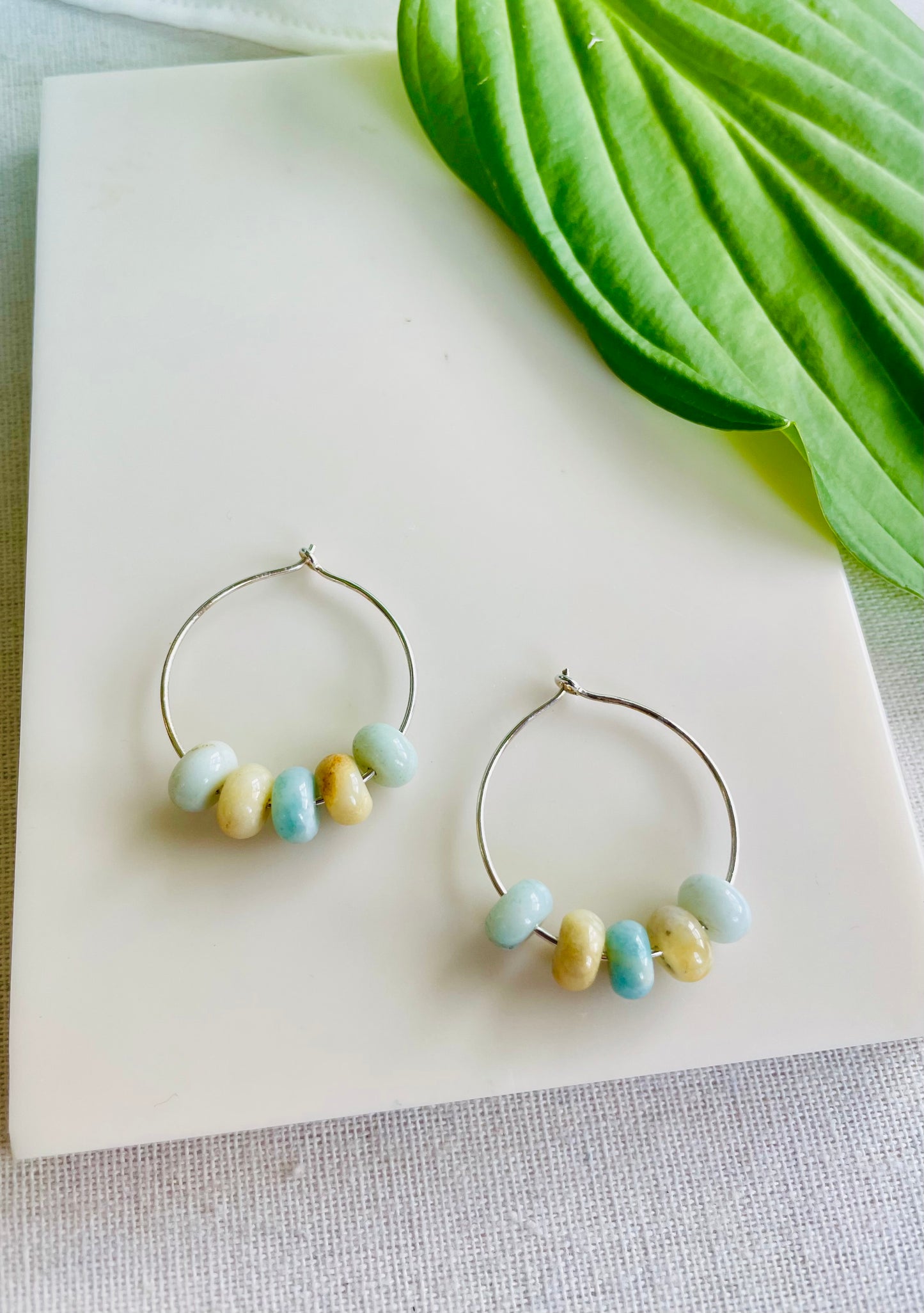 Amazonite Hoop Earrings