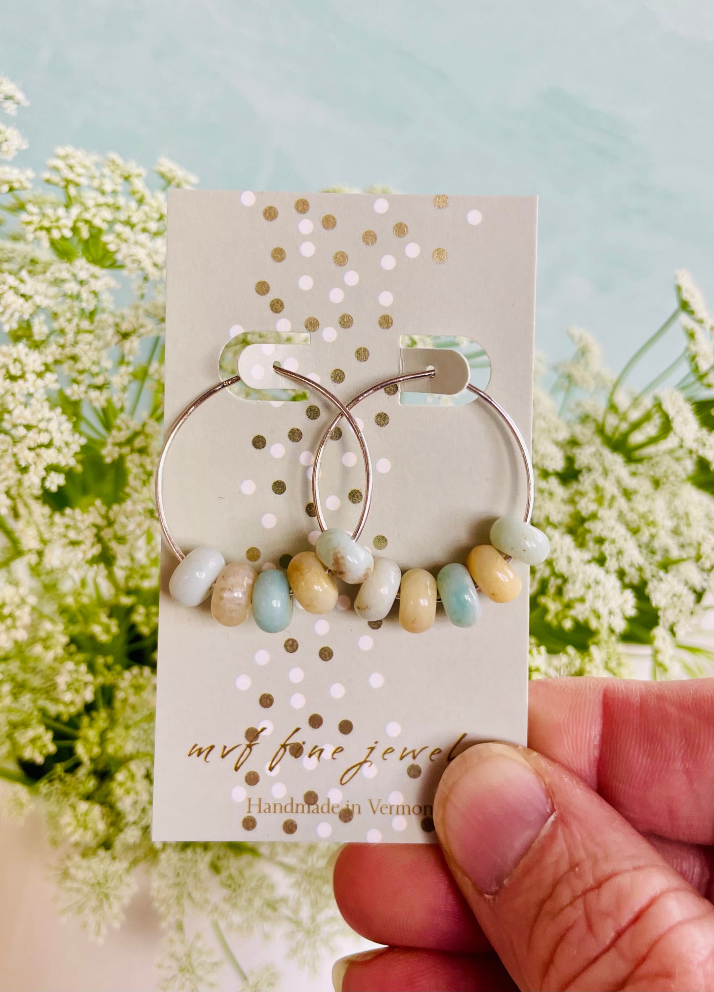 Amazonite Hoop Earrings