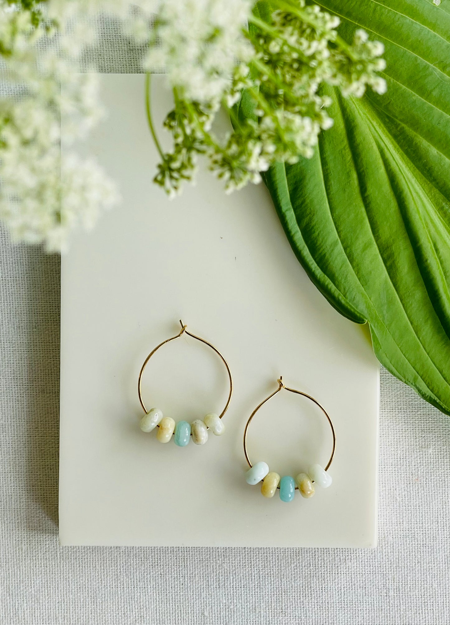 Amazonite Hoop Earrings