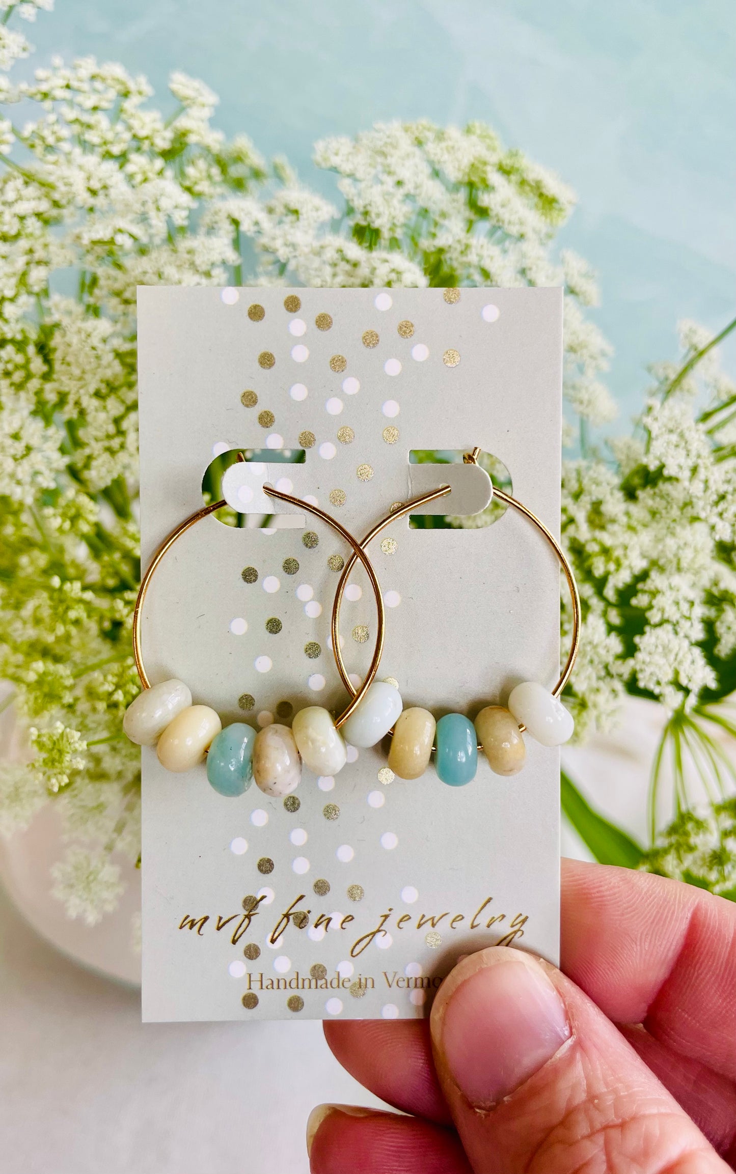 Amazonite Hoop Earrings