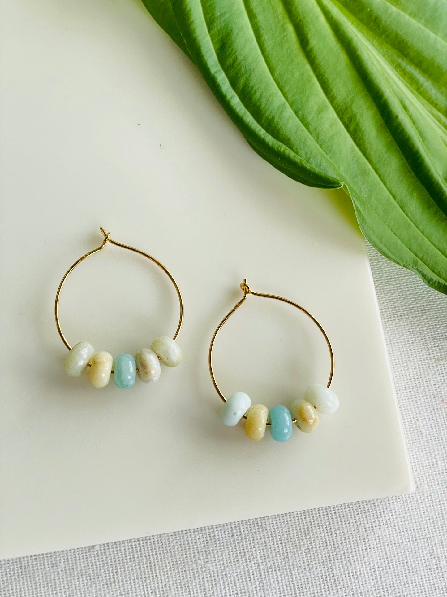 Amazonite Hoop Earrings