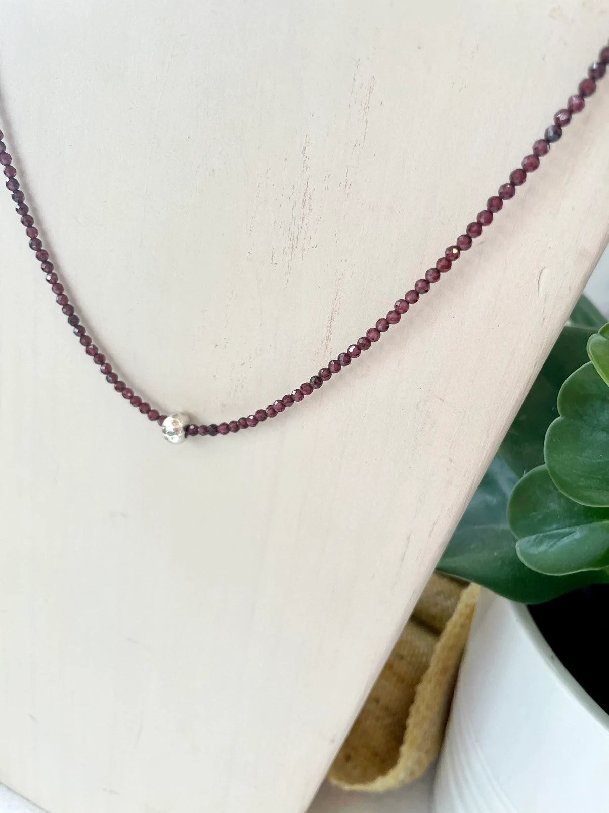 Garnet Gemstone Slide Necklace