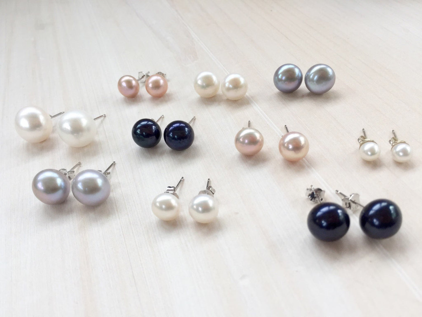 Jumbo White Freshwater Pearl Stud Earrings