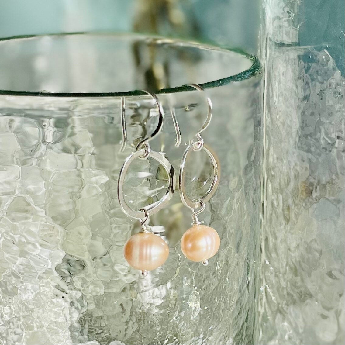 Pink Pearl Drop Earrings