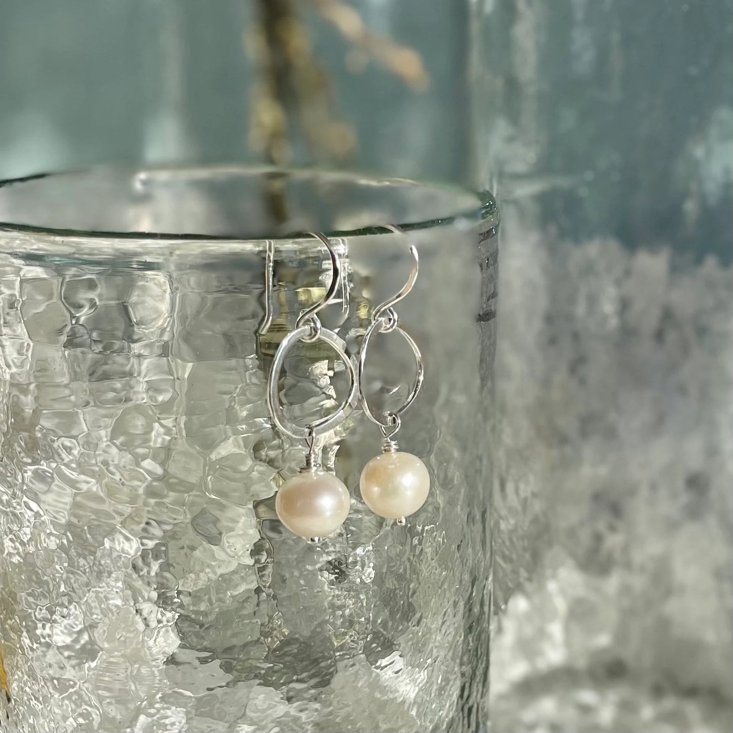 White Pearl Drop Earrings