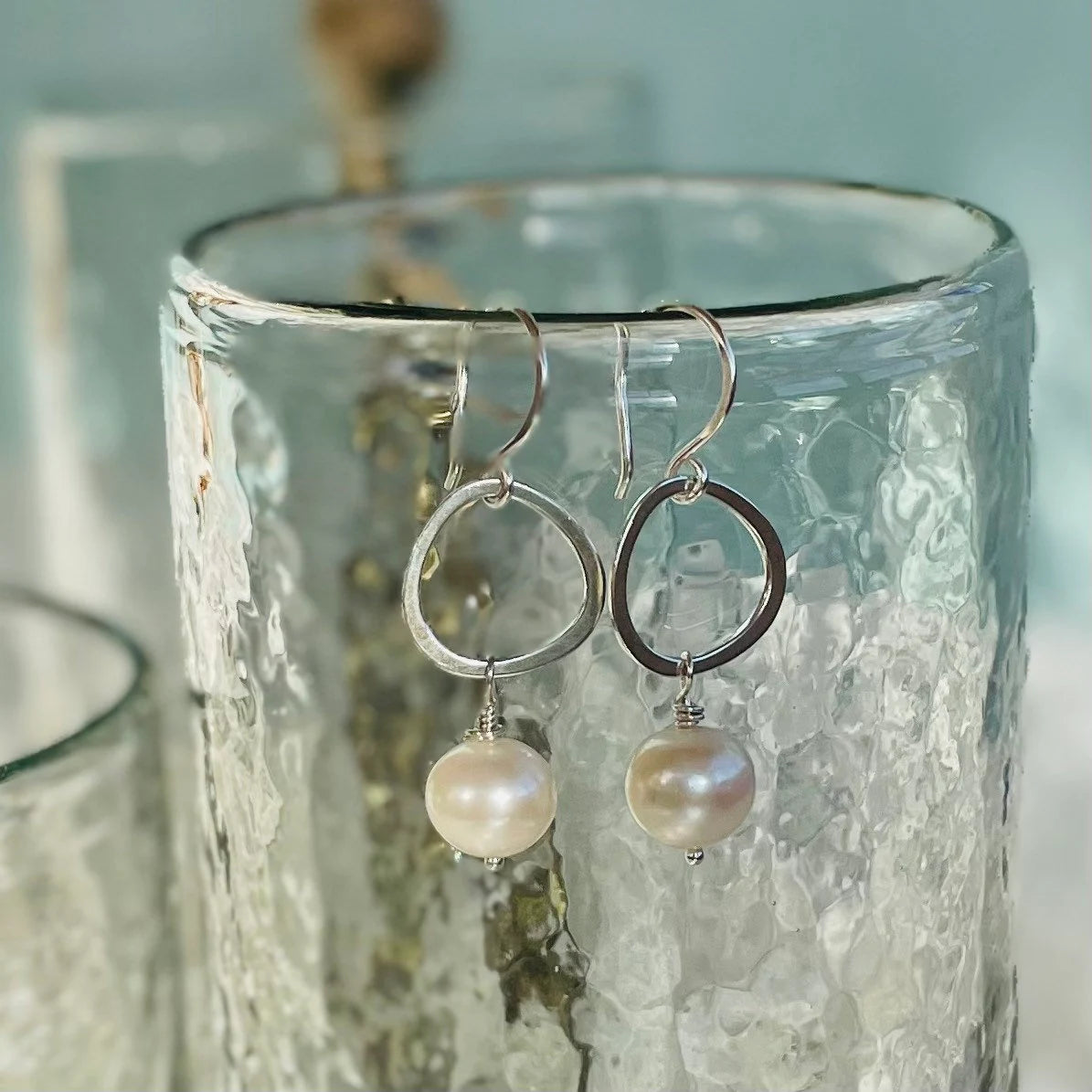 White Pearl Drop Earrings