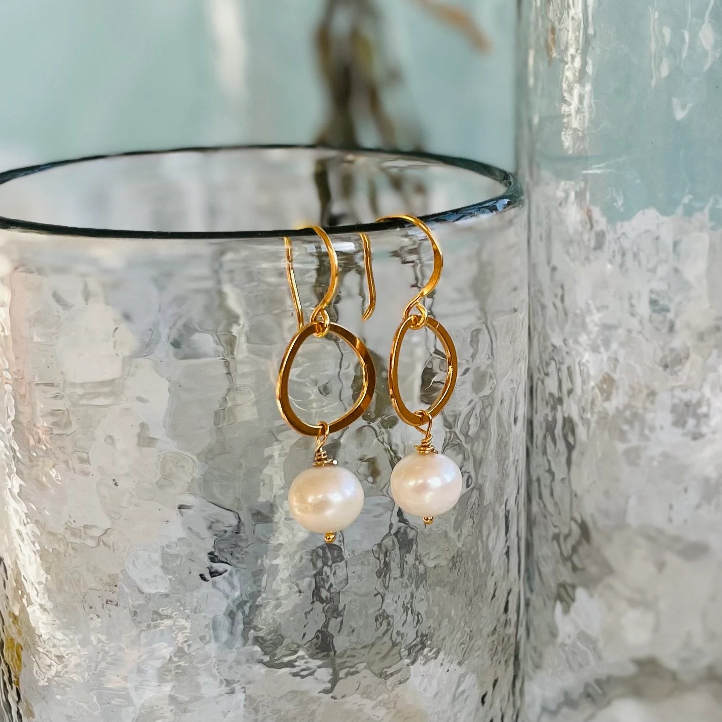 White Pearl Drop Earrings