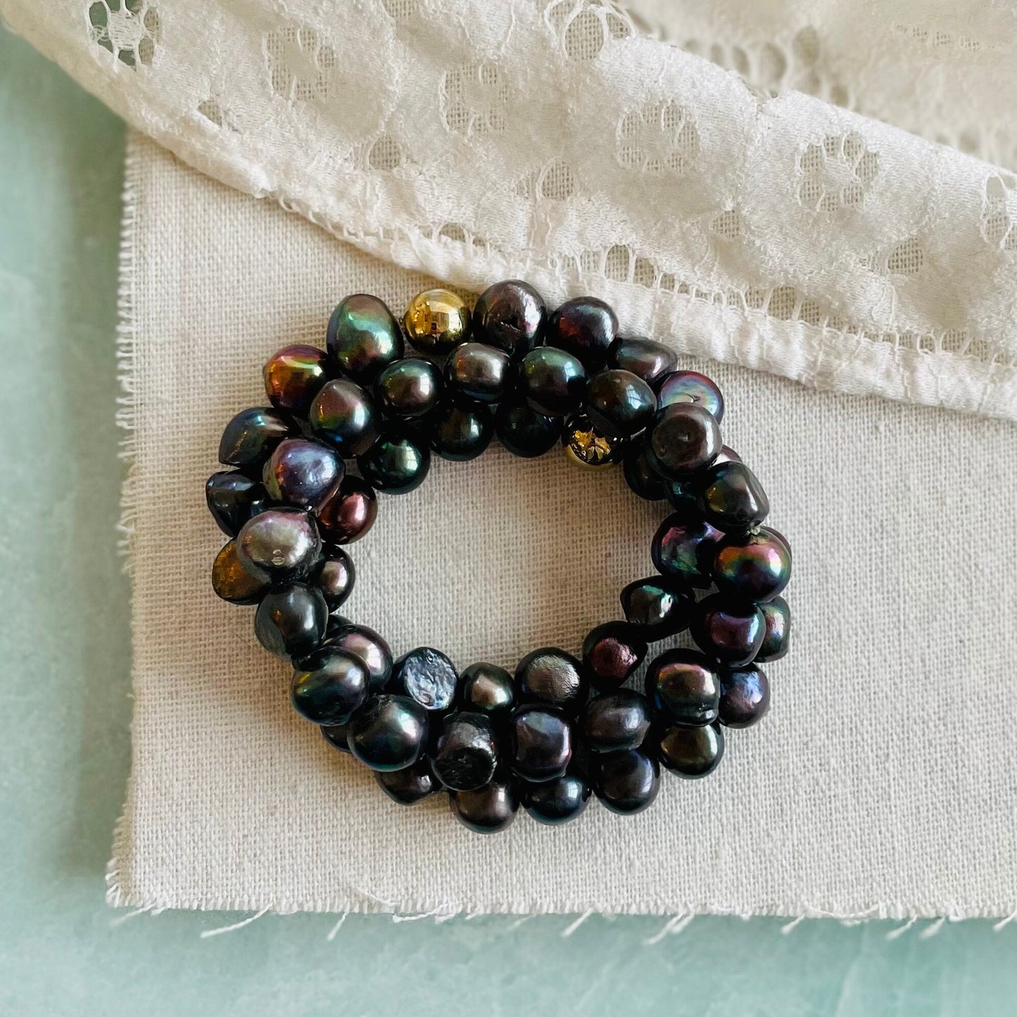 Black Pearl Stretch Bracelet