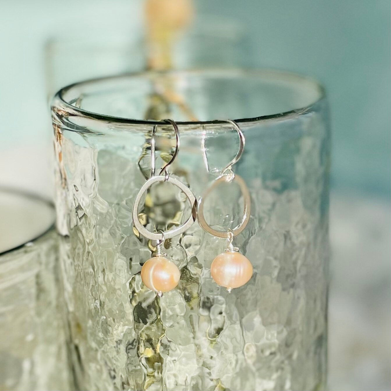 Pink Pearl Drop Earrings