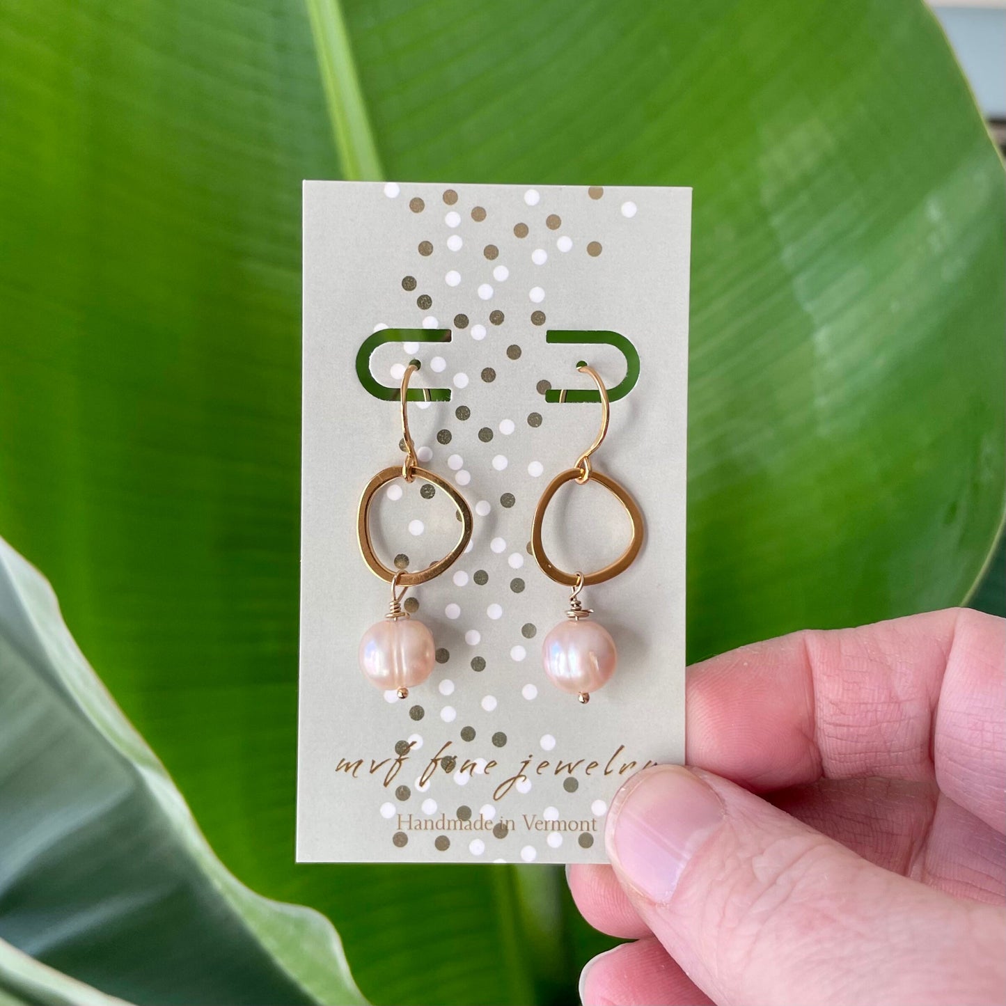 Pink Pearl Drop Earrings