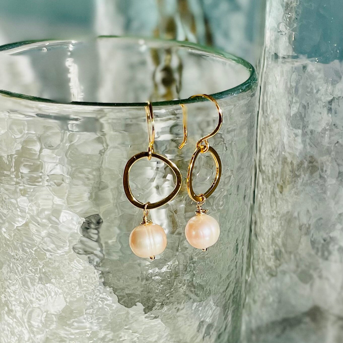 Pink Pearl Drop Earrings