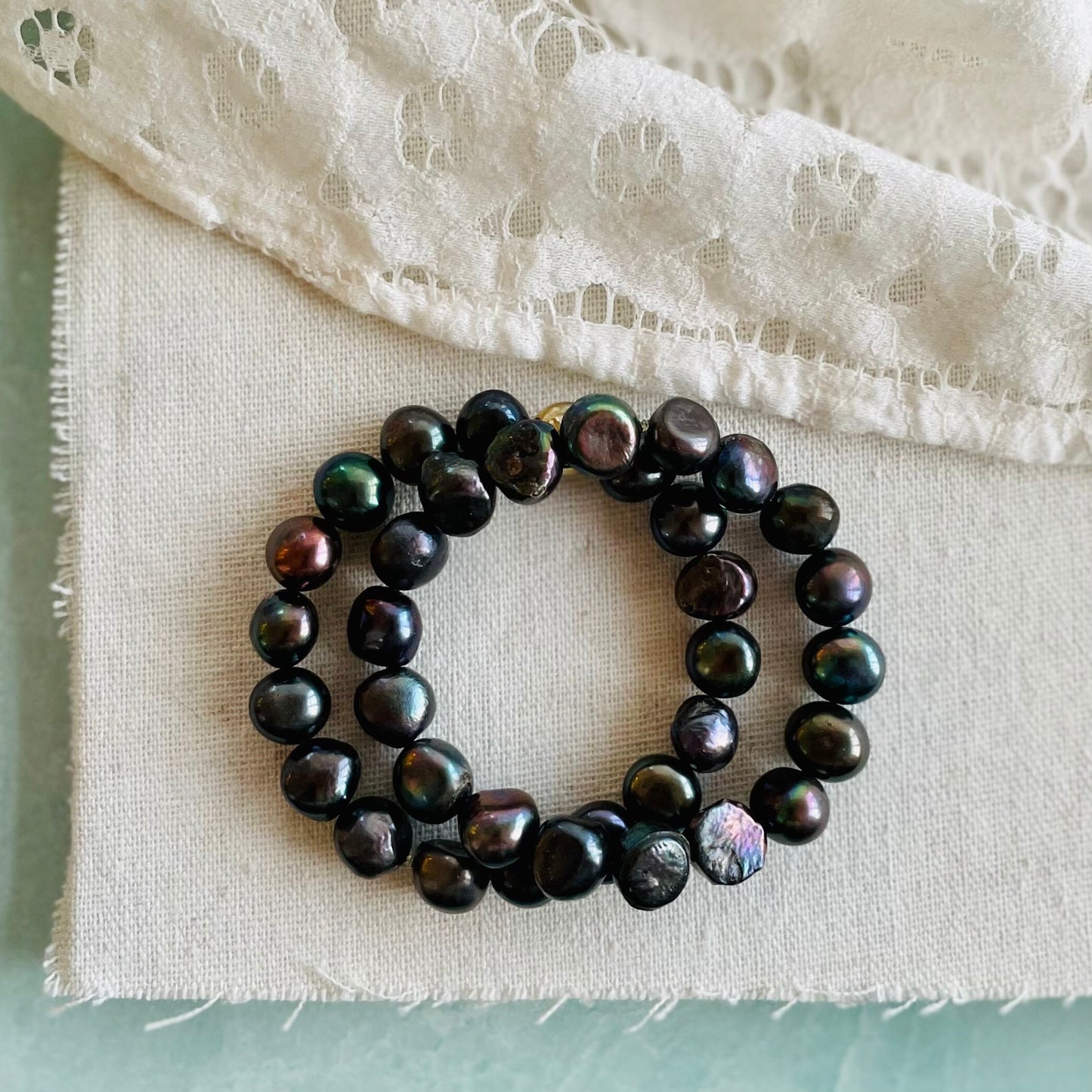 Black Pearl Stretch Bracelet