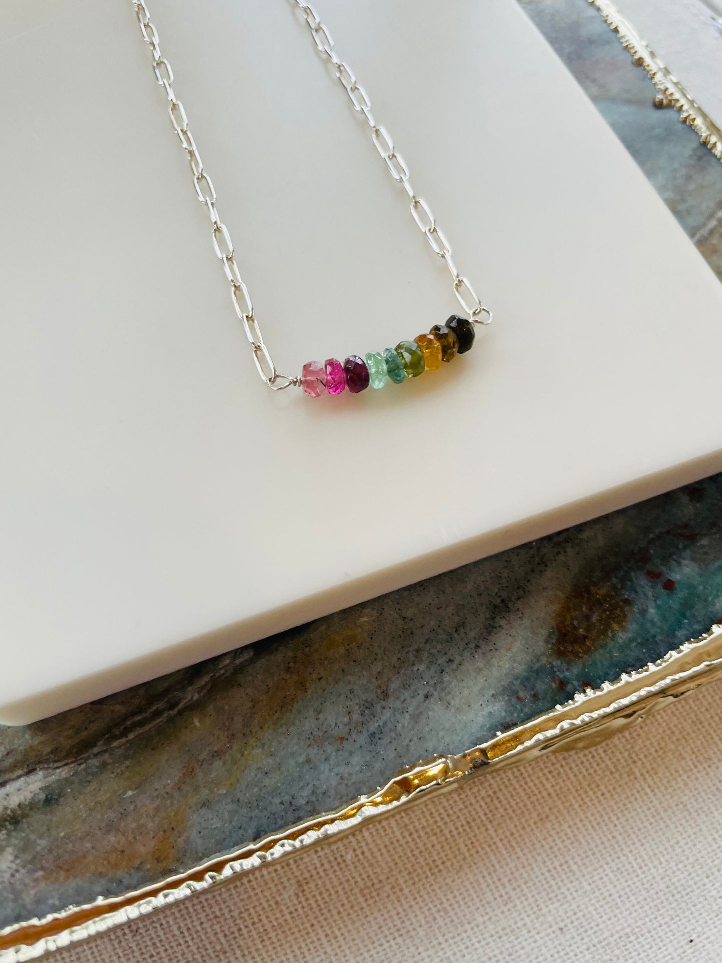 Tourmaline Bar Necklace