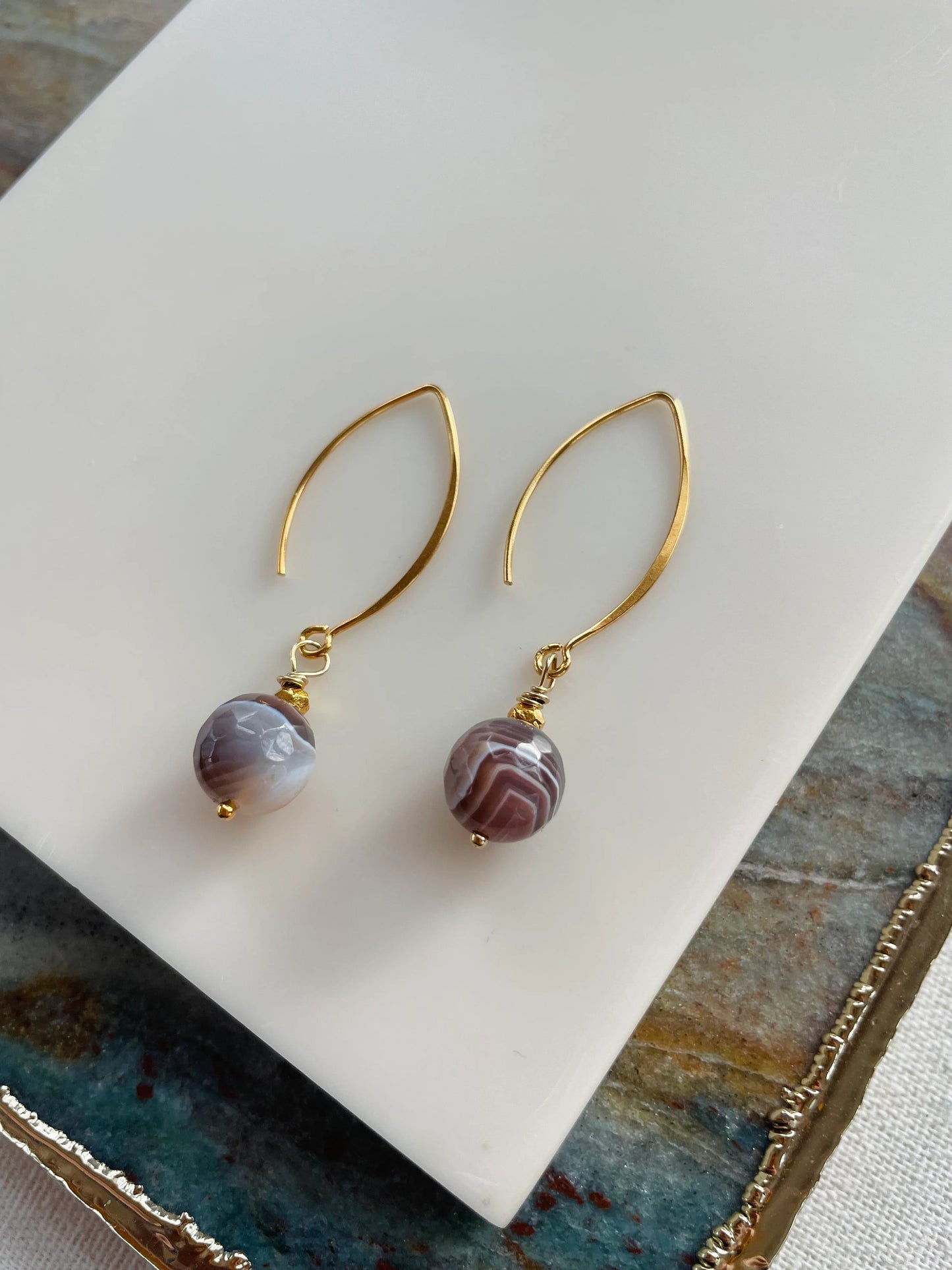 Botswana Agate Drop Earrings