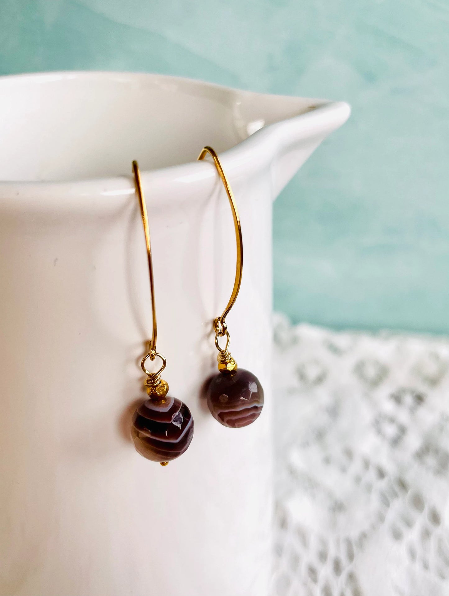 Botswana Agate Drop Earrings