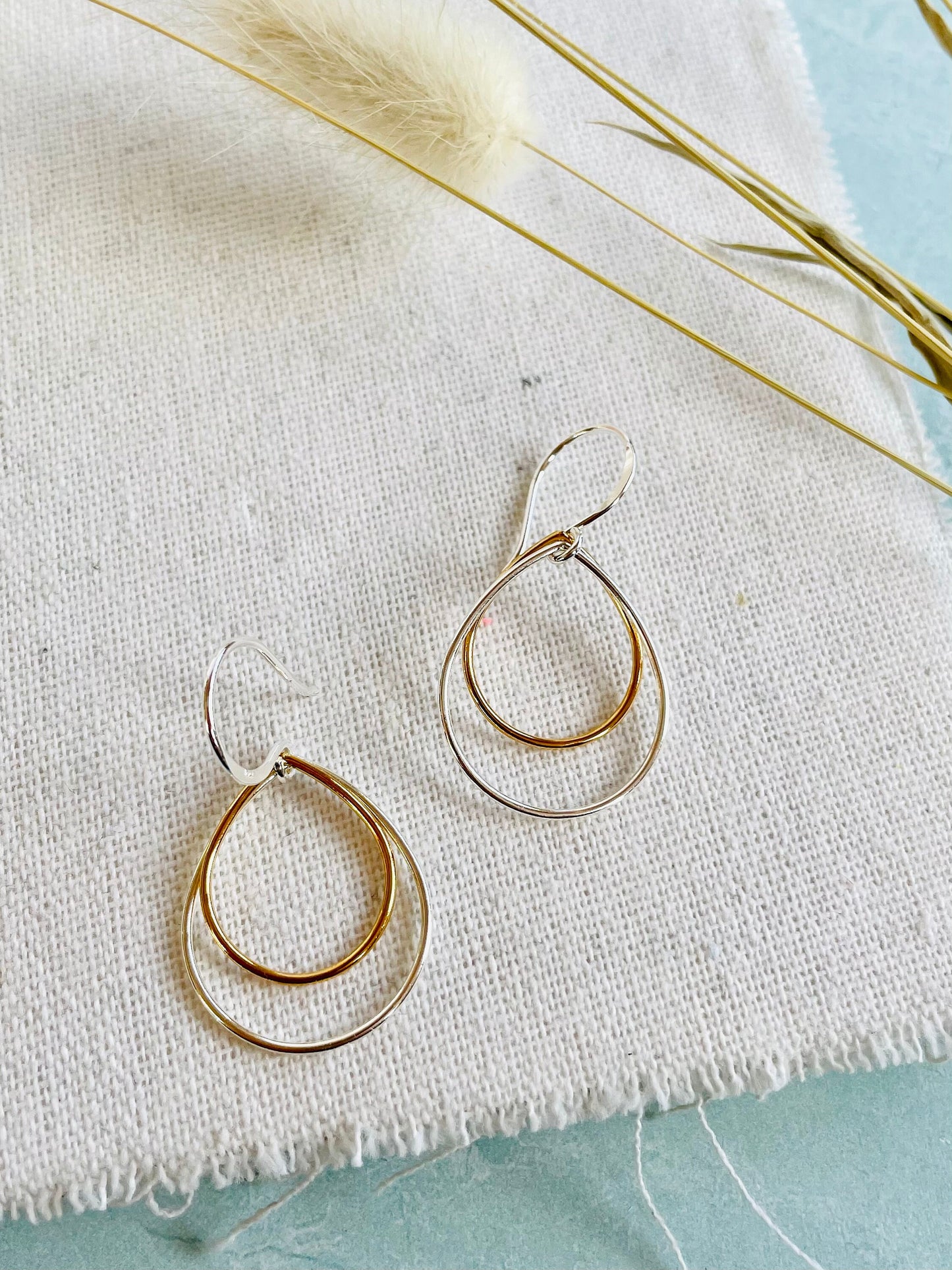 Teardrop Double Hoop Earrings