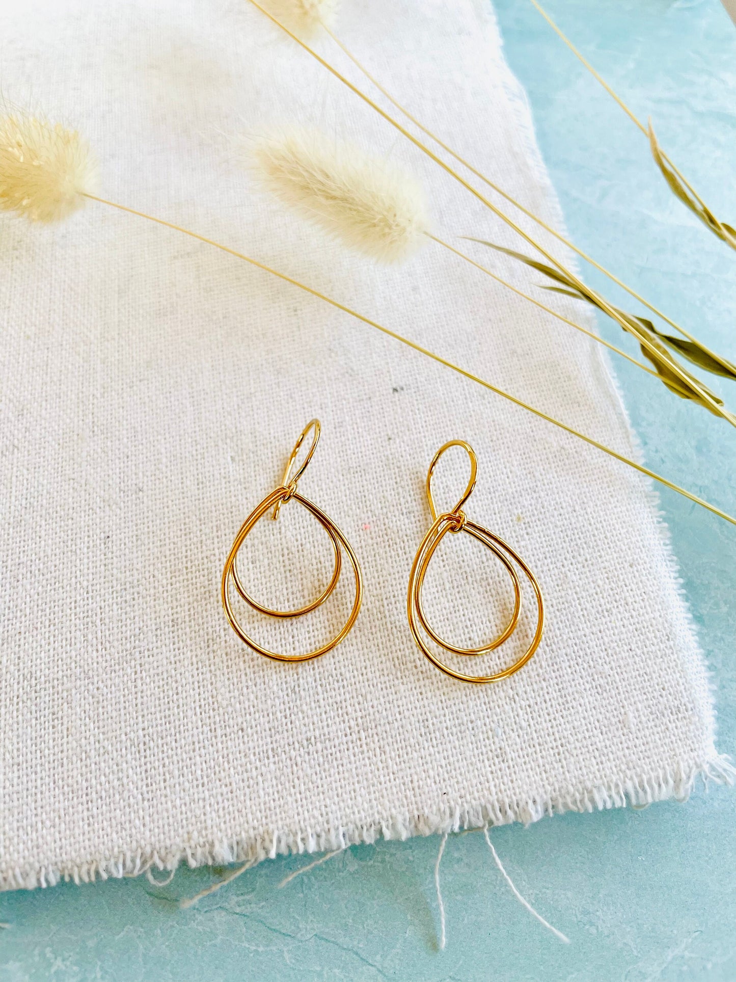 Teardrop Double Hoop Earrings