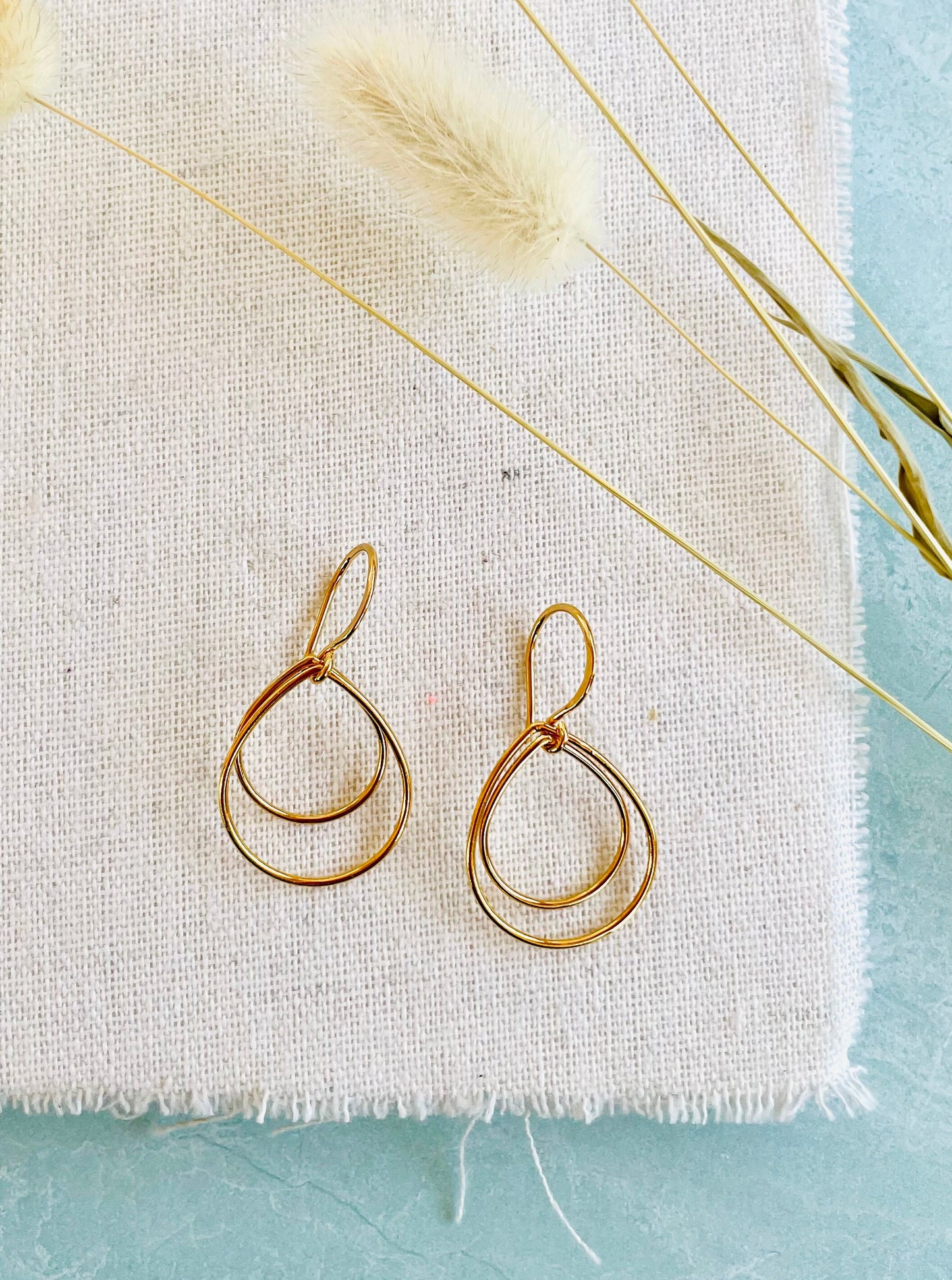 Teardrop Double Hoop Earrings