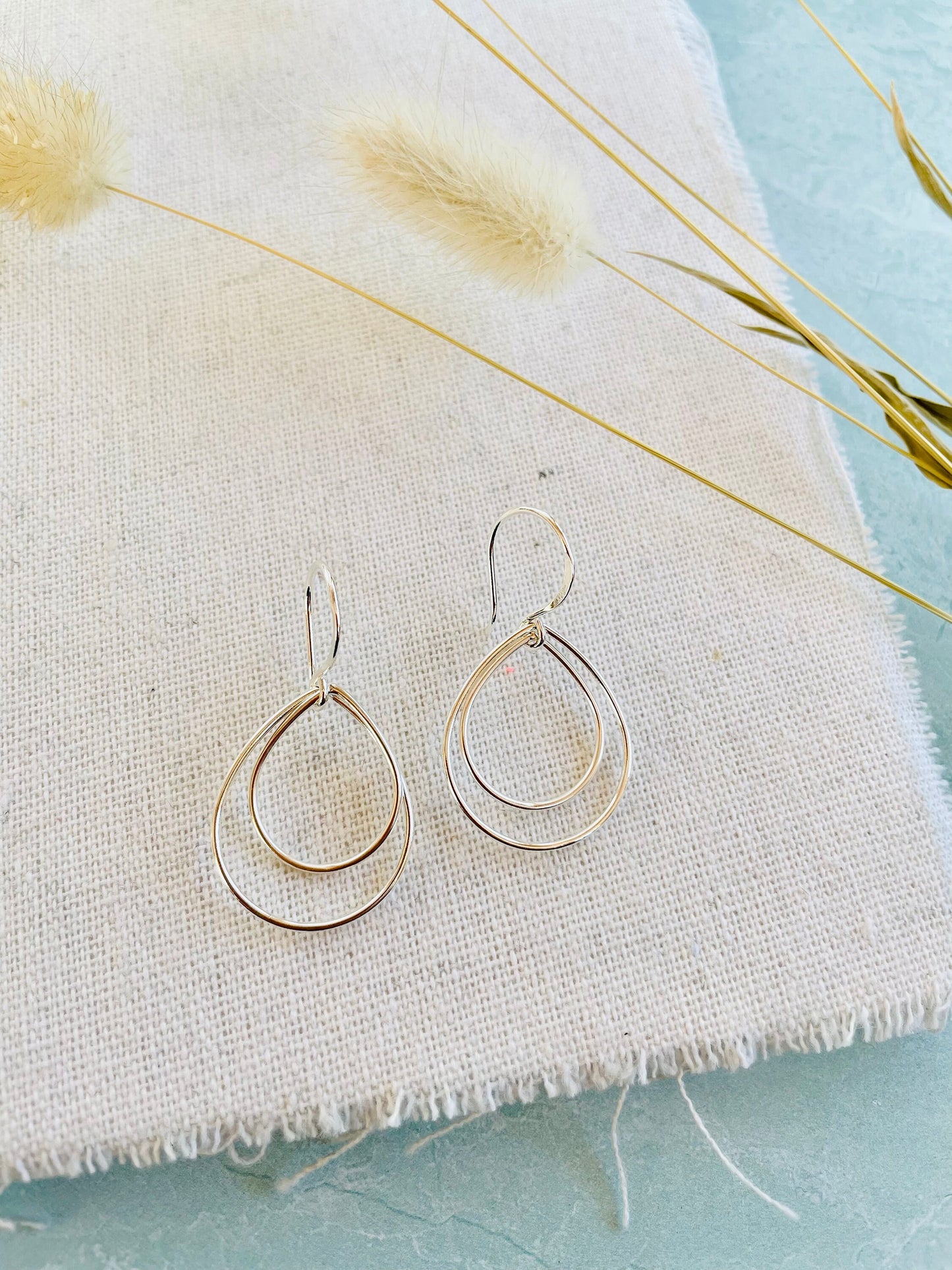 Teardrop Double Hoop Earrings